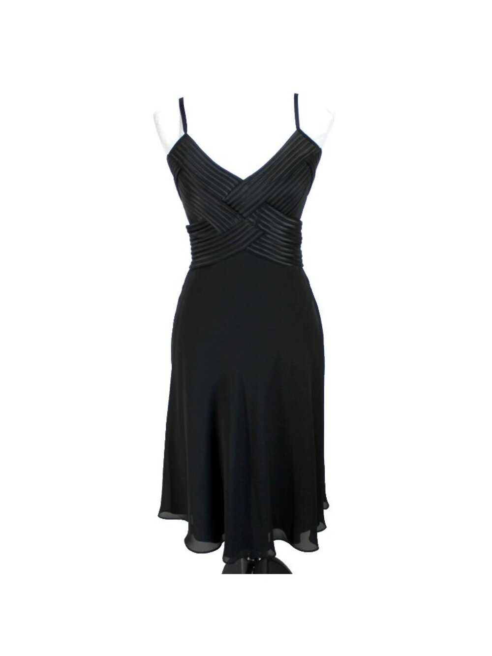 Cachet Dress Womens Size 6 Black V Neck Spaghetti Strap Vintage Formal Party